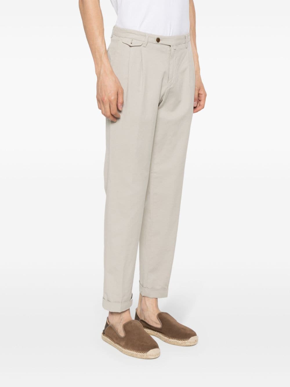 Linen and cotton blend trousers