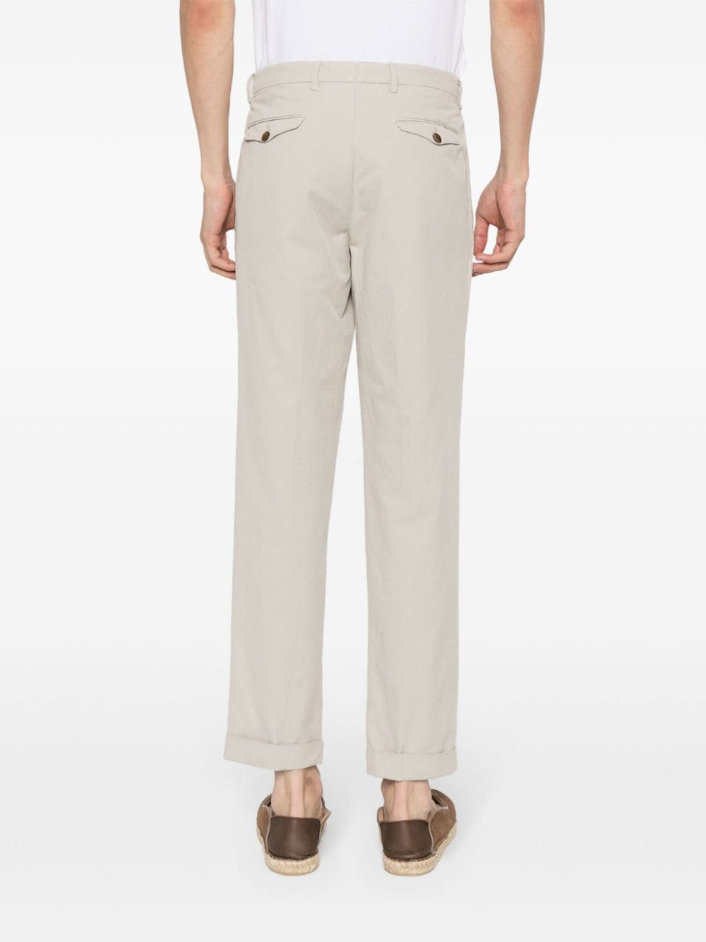 Linen and cotton blend trousers