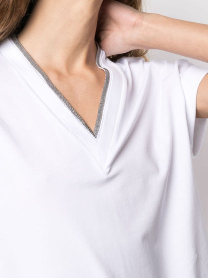 V-neck cotton t-shirt