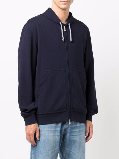 Cotton zipped hoodie