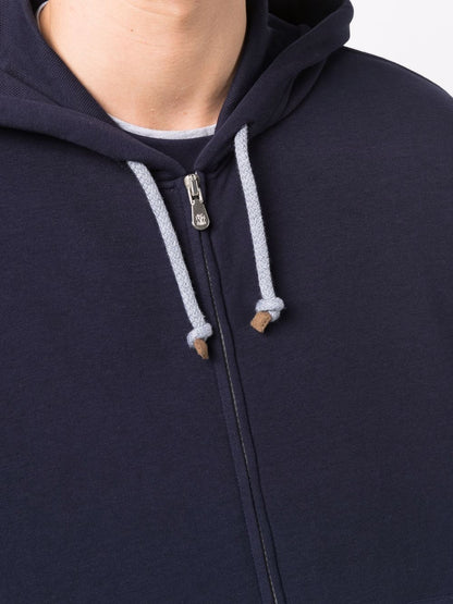 Cotton zipped hoodie