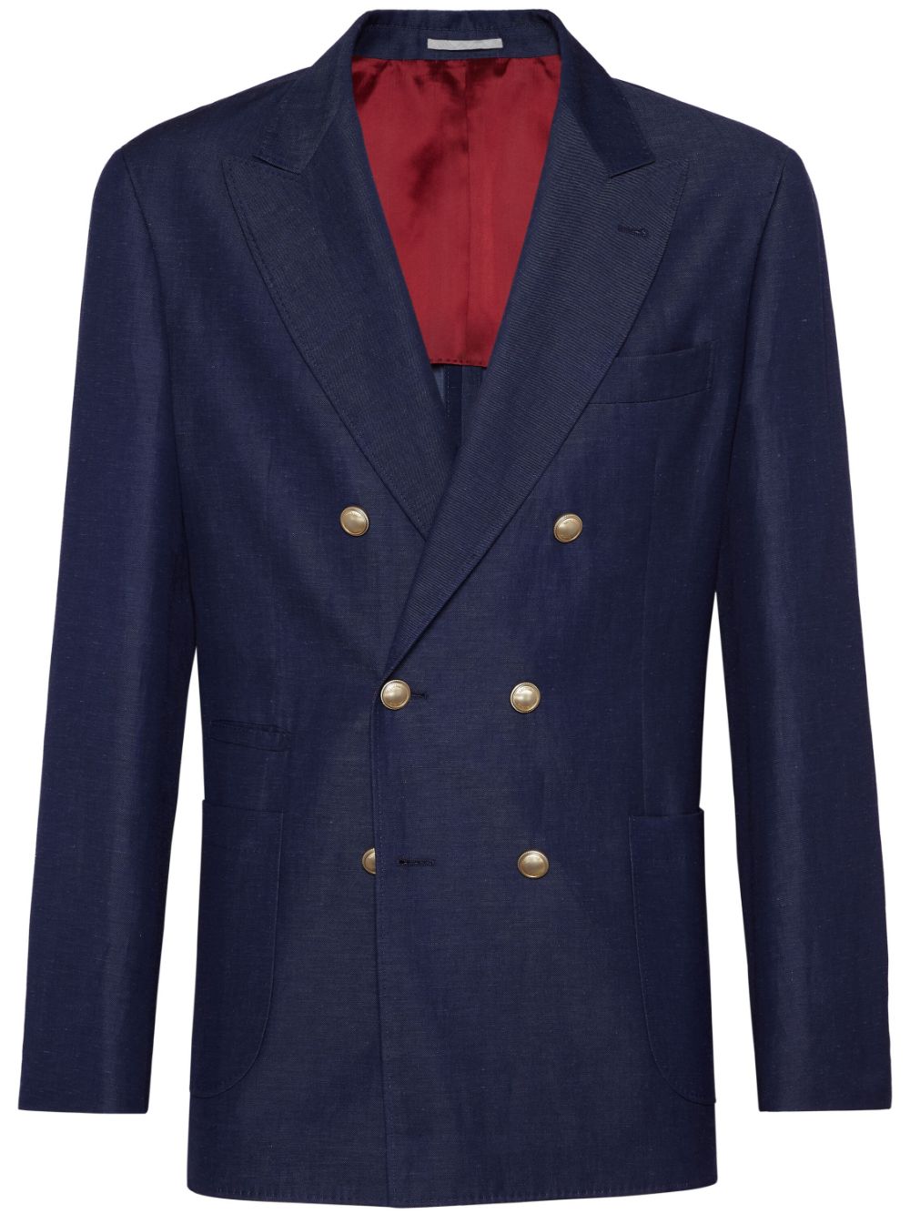 Wool and linenc blend double-breasted jacket