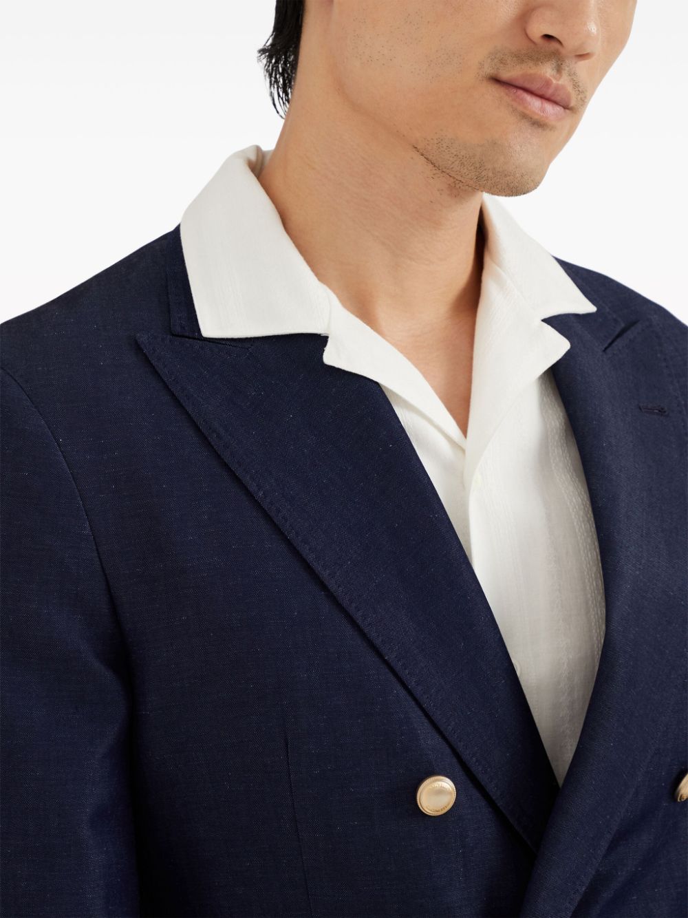 Wool and linenc blend double-breasted jacket