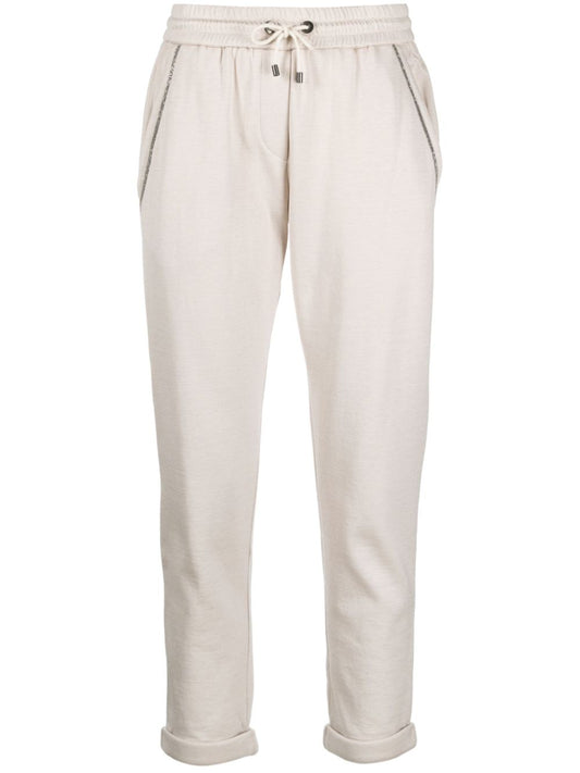 Cotton and silk blend joggers