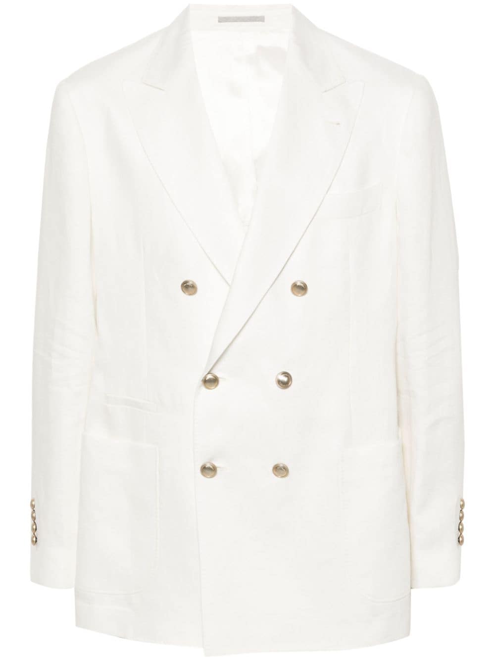 Linen single-breasted blazer jacket