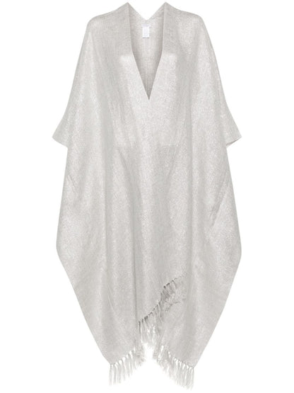 Linen blend poncho