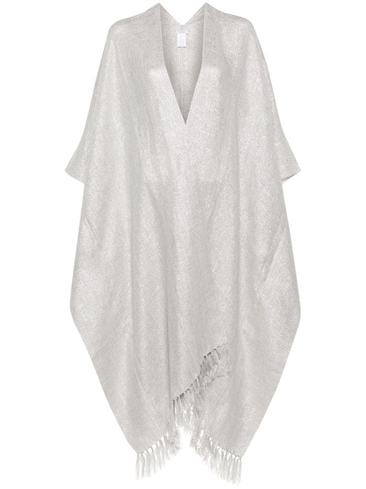 Linen blend poncho