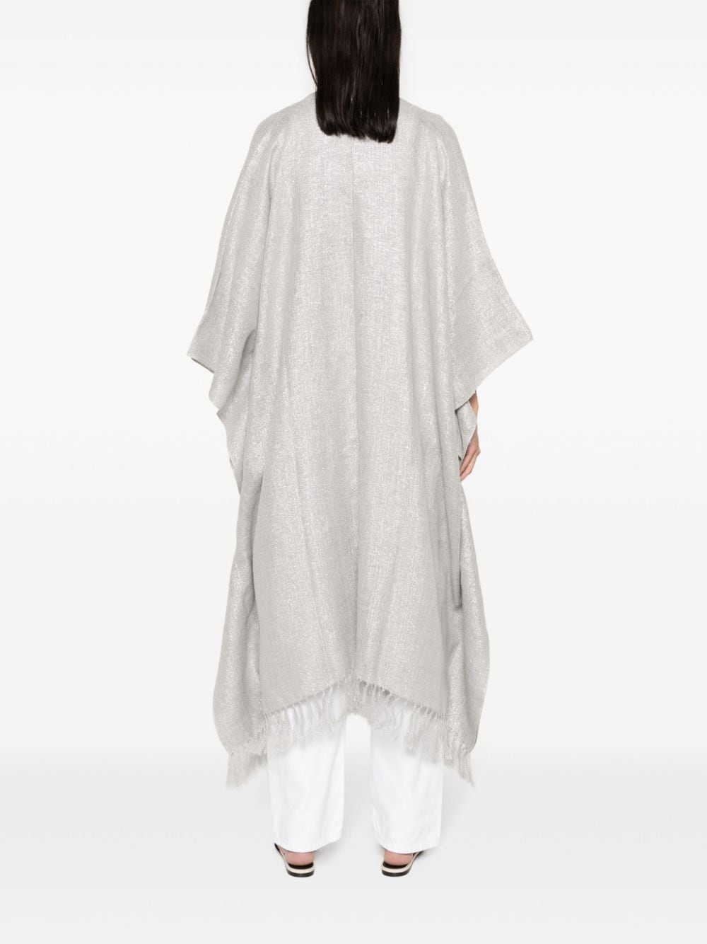 Linen blend poncho