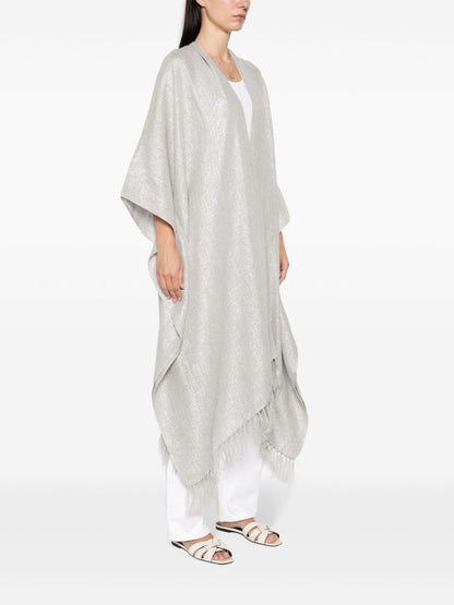 Linen blend poncho