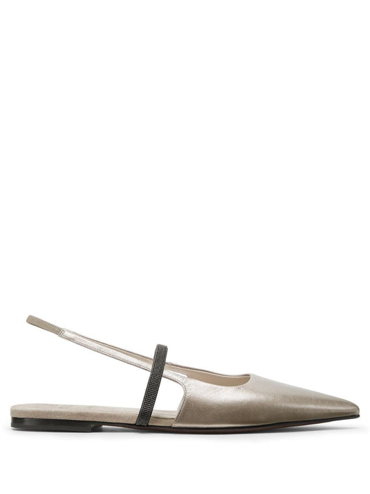 Leather slingback flats