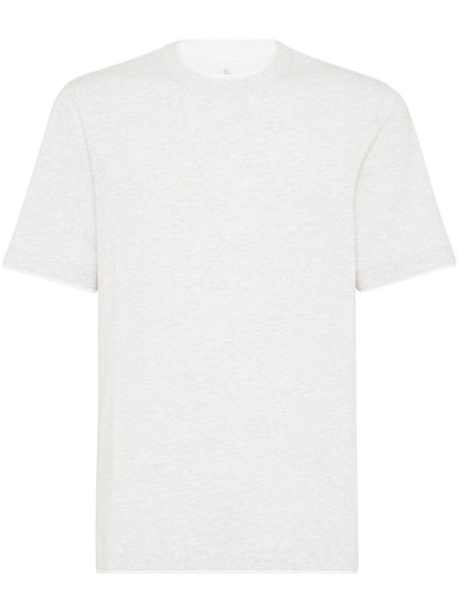 Faux layering cotton t-shirt