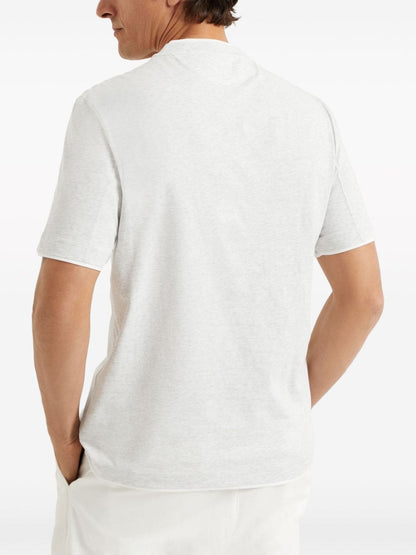 Faux layering cotton t-shirt