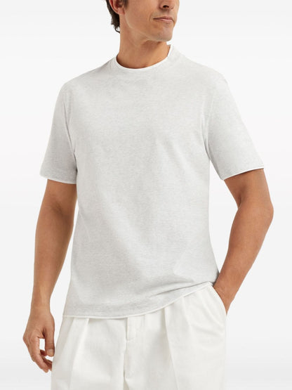 Faux layering cotton t-shirt