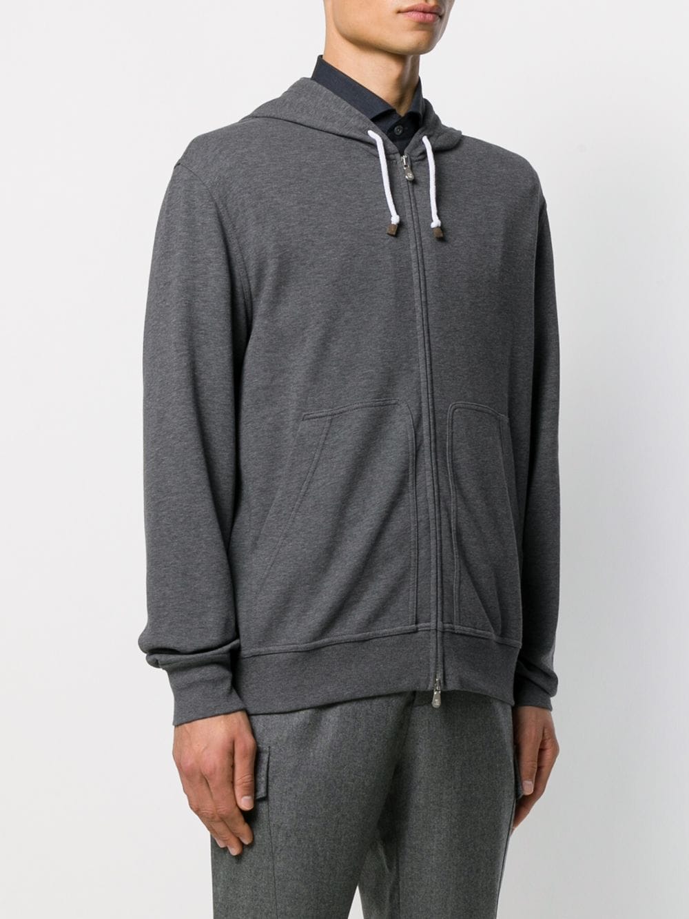 Cotton zipped hoodie