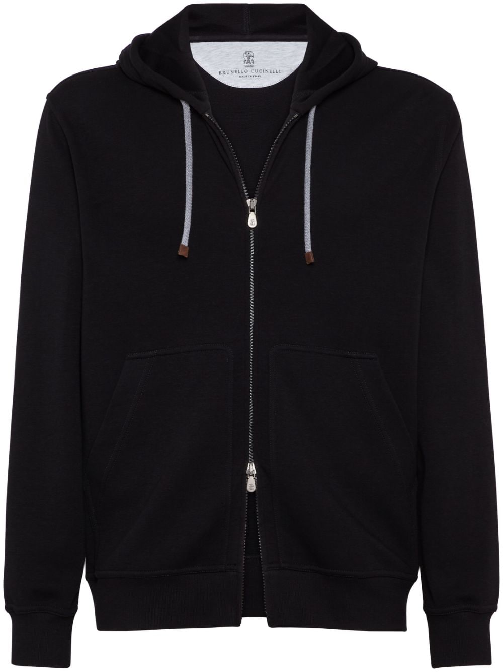 Cotton zipped hoodie