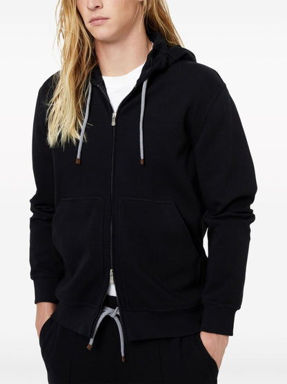 Cotton zipped hoodie