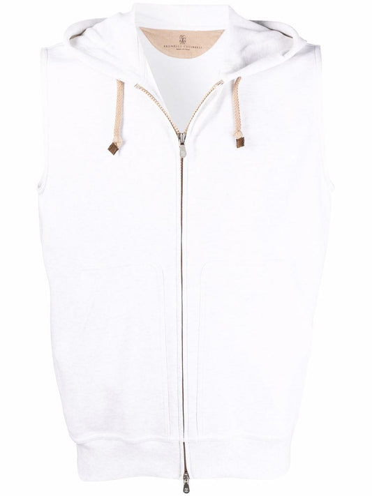 Sleeveless cotton hoodie