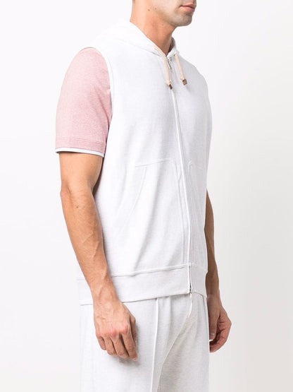 Sleeveless cotton hoodie