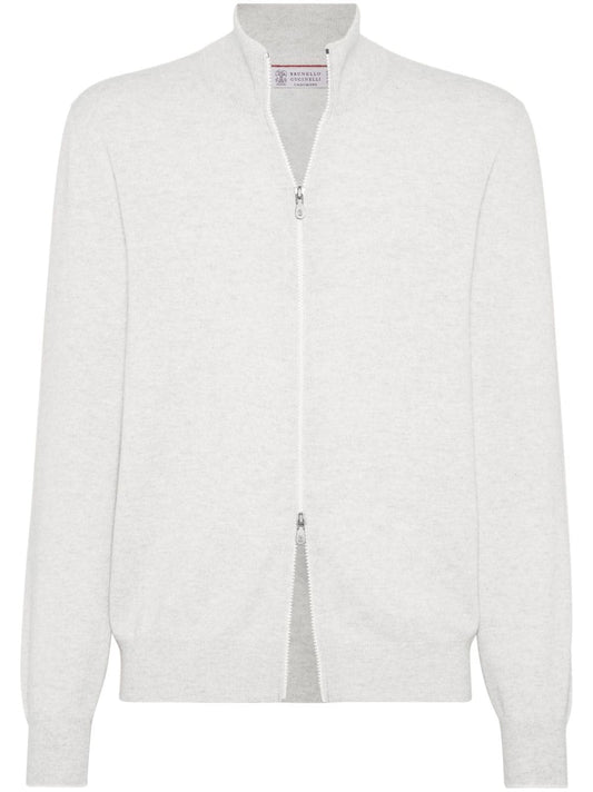 Cashmere zipped cardigan