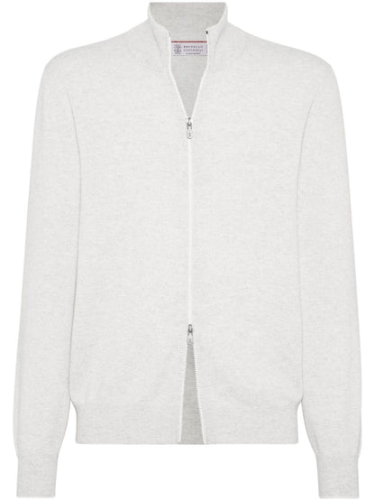 Cashmere zipped cardigan