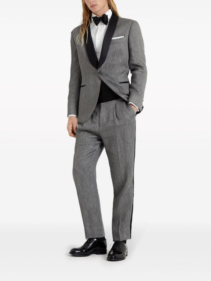 Linen smoking suit