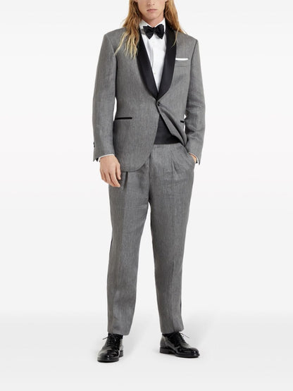 Linen smoking suit