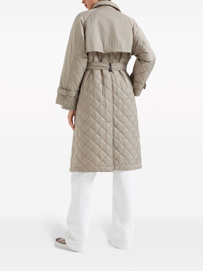 Quilted midi padded coat