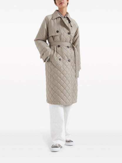 Quilted midi padded coat