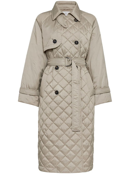 Quilted midi padded coat