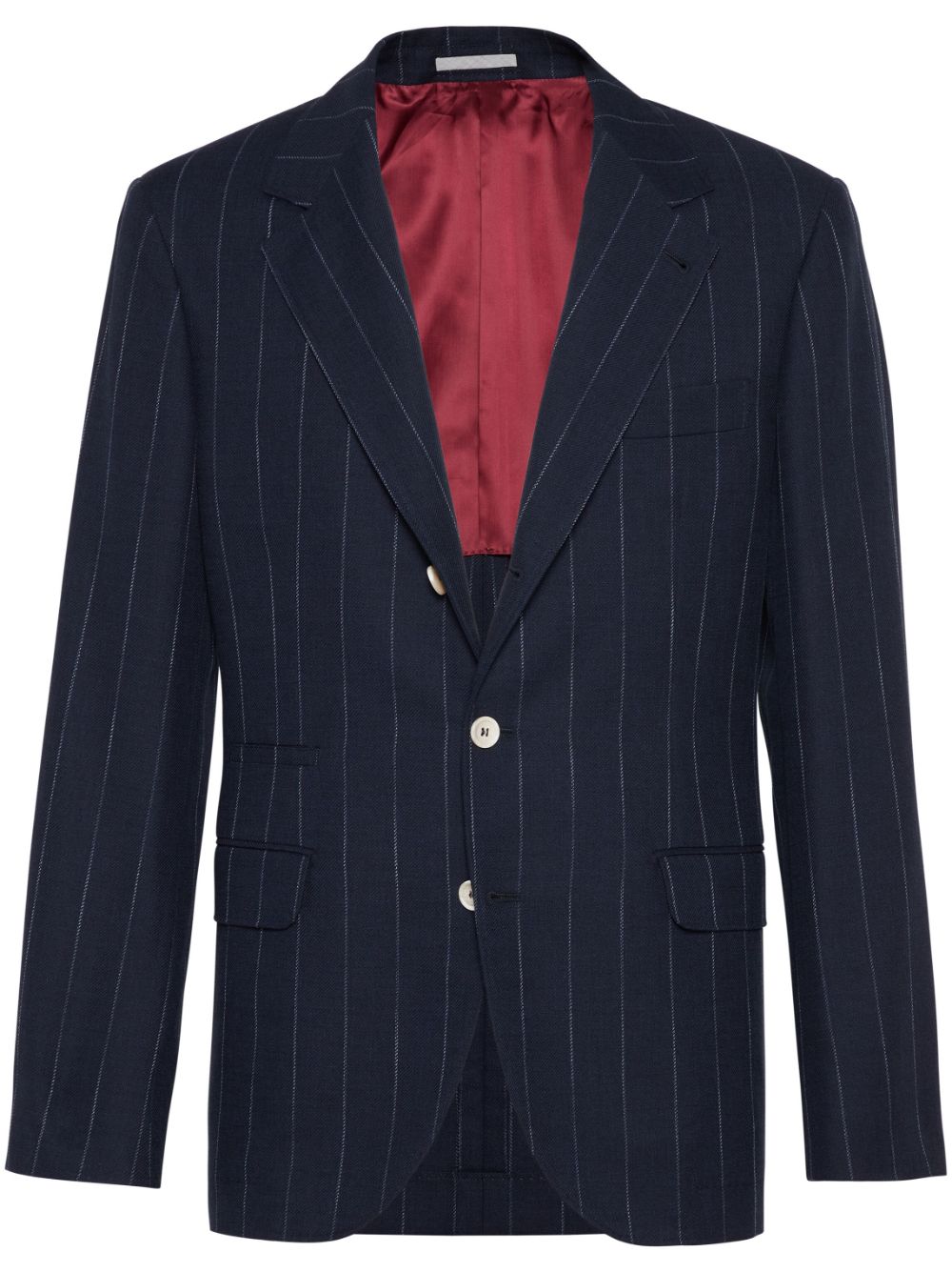 Cotton and wool pinstriped blazer