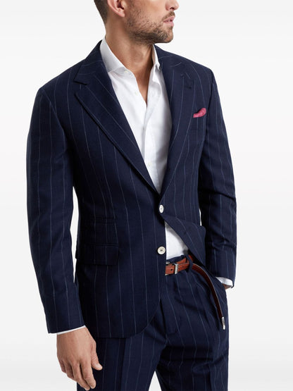 Cotton and wool pinstriped blazer