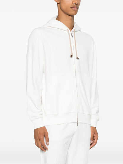 Cotton zipped hoodie