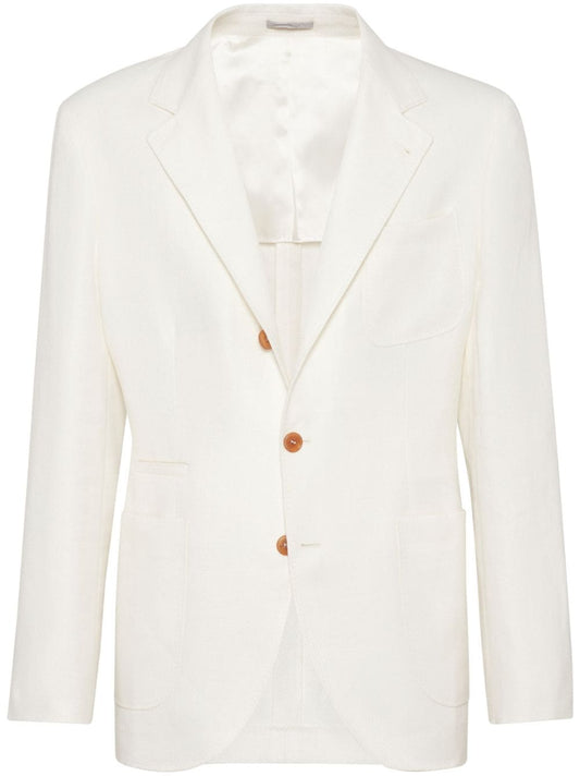 Deconstructed cotton and linen blazer