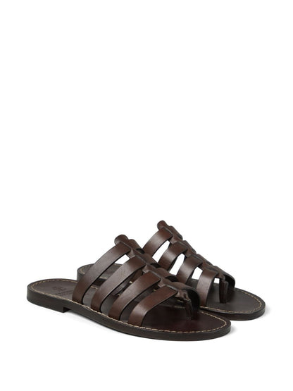 Leather flat sandals