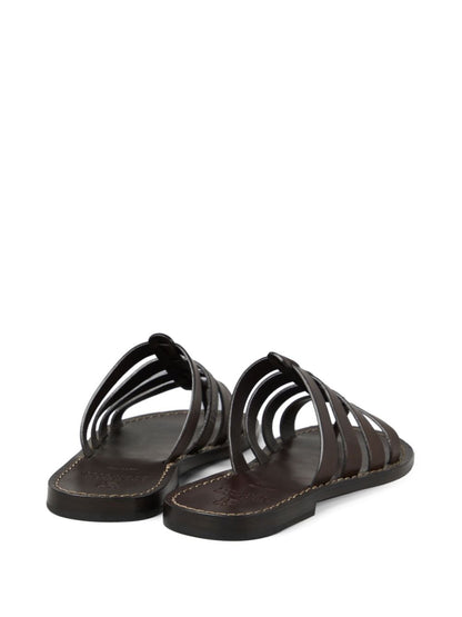 Leather flat sandals