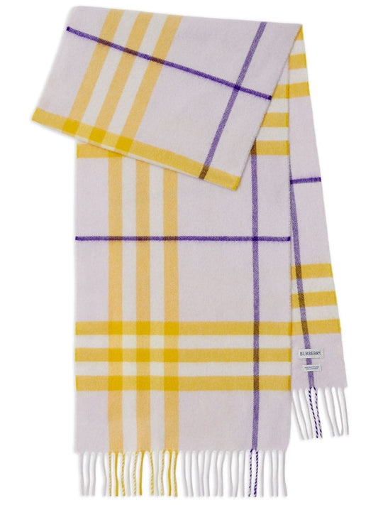 Giant check cashmere scarf