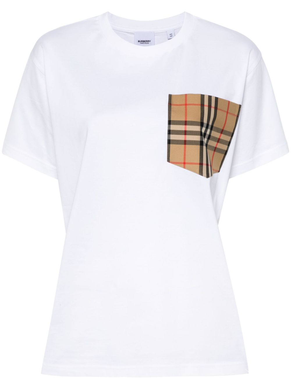 Check pocket cotton t-shirt