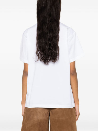 Check pocket cotton t-shirt