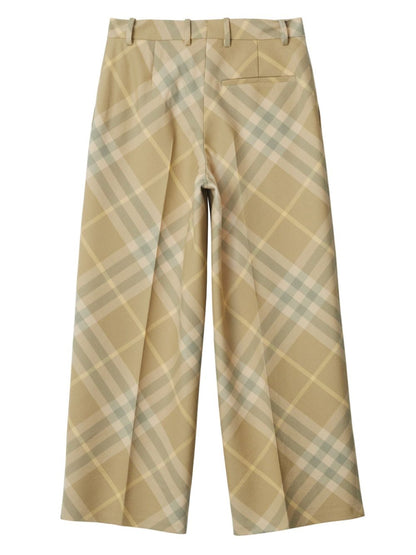 Checked wool trousers