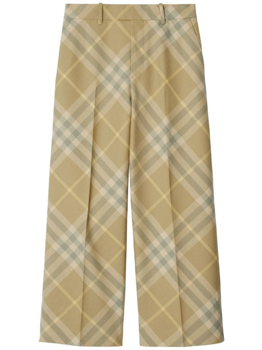 Checked wool trousers