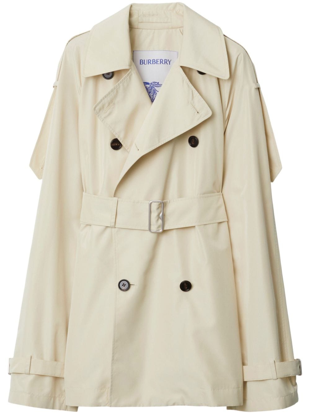 Silk short trench coat