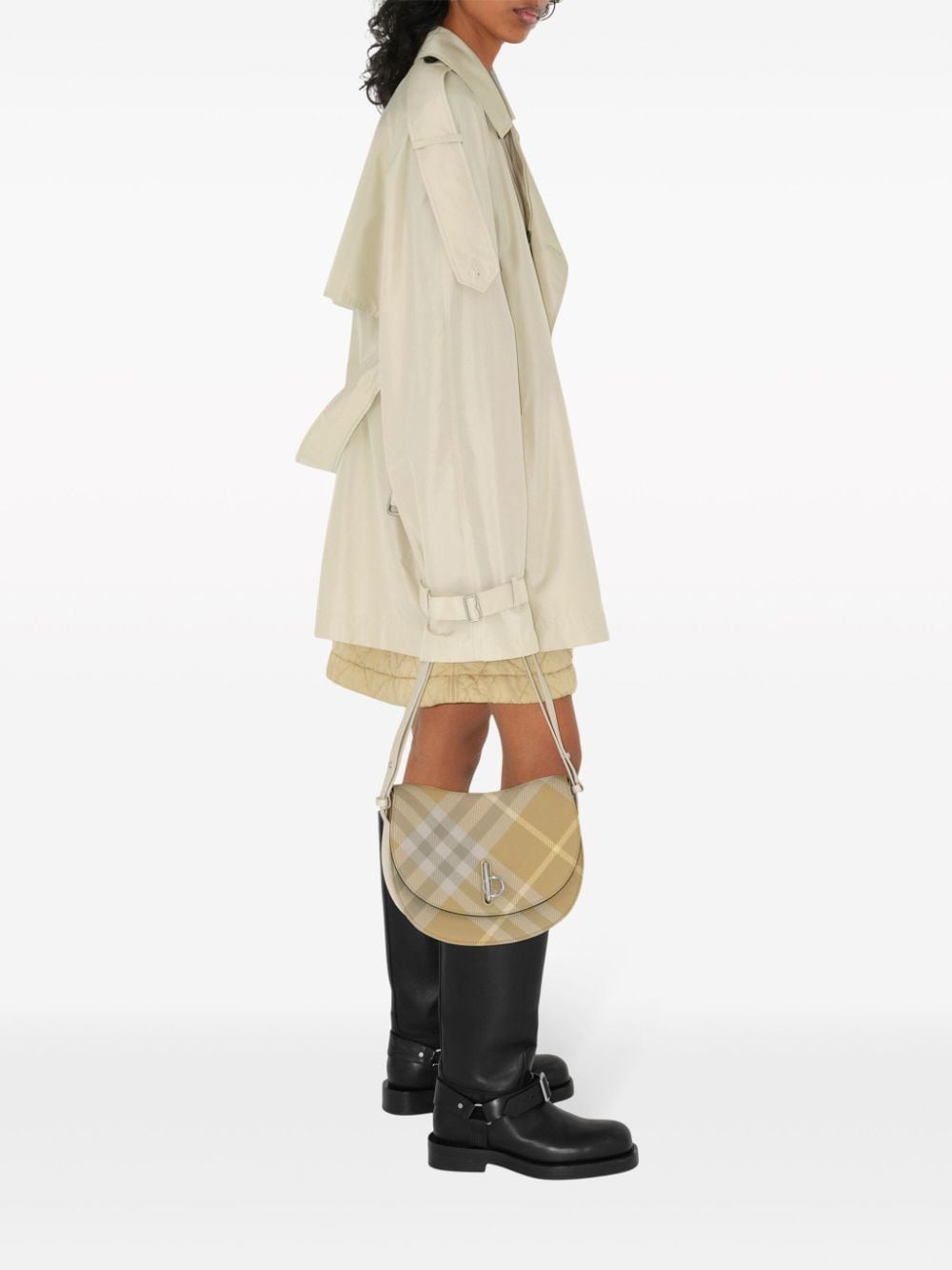 Silk short trench coat