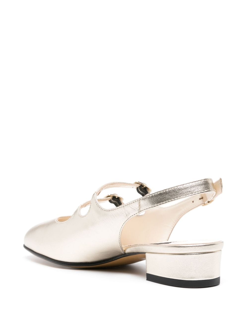 Peche metallic leather slingback ballet flats