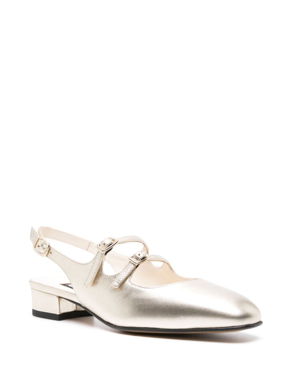 Peche metallic leather slingback ballet flats