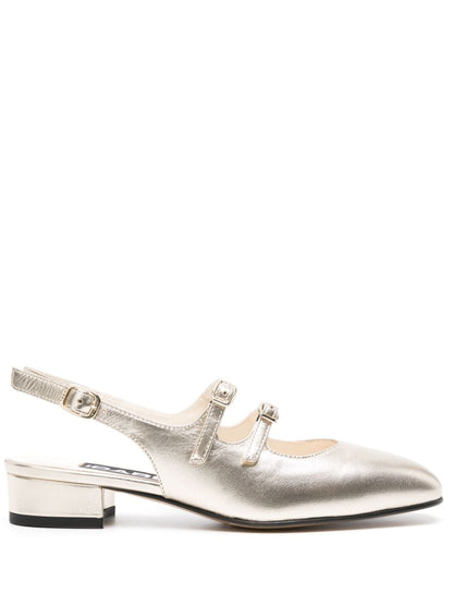 Peche metallic leather slingback ballet flats