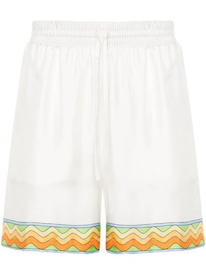 Drawstring silk shorts