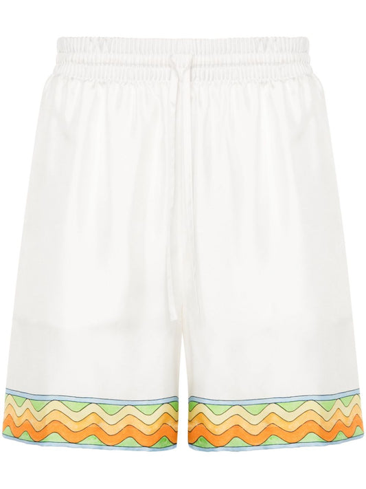 Drawstring silk shorts