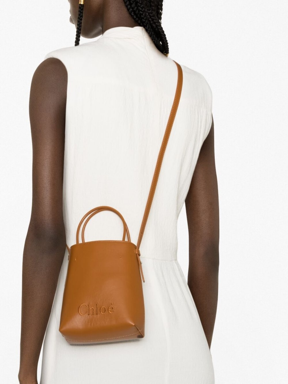 Chloé sense micro leather bucket bag