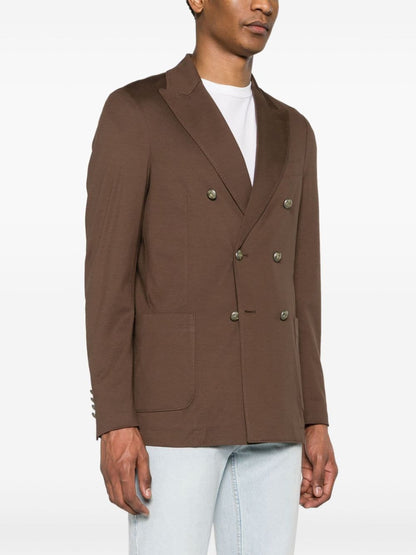 Double-breasted pique jacket