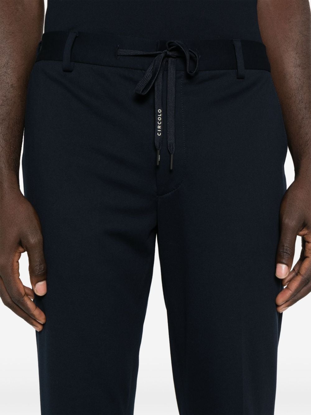 Pique drawstring trousers